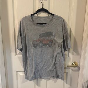 AEO Oversized Grey Ford Bronco Holiday Shirt